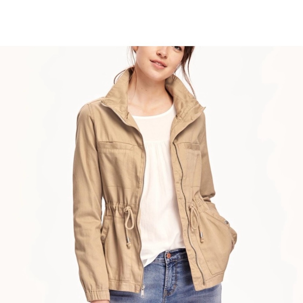 Old Navy Tan Utility Jacket with Adjustable Fit